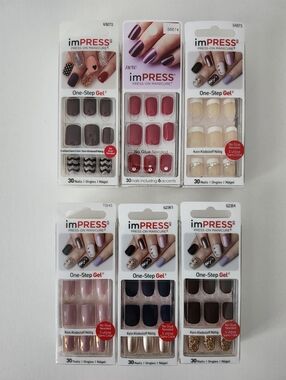 imPress Press On Manicure One-Step Gel Set Of 6 Packs No Glue Needed BNIB